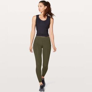 LULULEMON LEGGINGS SIZE 4 OLIVE GREEN
